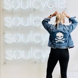 Levi SoulCycle skull denim jacket